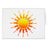 Solar Rock, Sun With Guitar Rays With Shading Greeting Cards