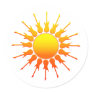 Solar Rock, Sun With Guitar Rays With Shading Round Stickers