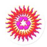 Solar Sun 2 Round Stickers