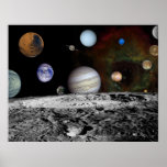 Solar System Montage of Voyager Images 54x42 posters