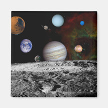 Solar System Montage of Voyager Images Refrigerator Magnet