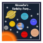 Solar System Outer Space Birthday Party Invitations