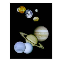 Solar System Postcard - Astronomy Science gift