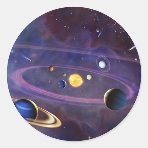 Solar System Round Sticker Zazzle