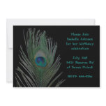 Solarized Peacock Birthday Custom Announcements