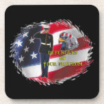 Soldier flag Cork Coaster (6) 3.8x3.8" cork coasters