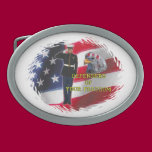 Soldier flag belt buckles