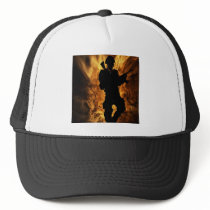 soldier steping out if fire trucker hats