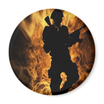 soldier steping out if fire magnet