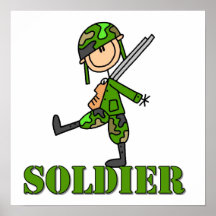 Soldier Stick Figure Poster