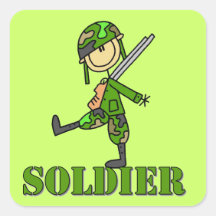Soldier Stick Figure Sticker