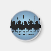 Soldier Tribute Magnet Lest We Forget War Gifts