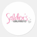 Soldier's Girlfriend (Pink) Round Stickers