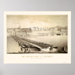 Soldiers on a Cincinnati Pontoon Bridge 1864 posters