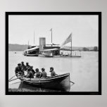 Soldiers Rowing to the Monitor USS Onondaga 1864 Print