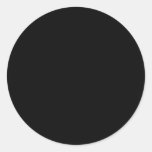 Solid Black Round Sticker
