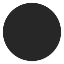 Solid Black Round Sticker