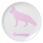 Solid German Shepherd Courage Cancer Awareness Pla Party Plates