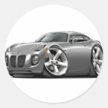 Solstice Grey Car Round Stickers
