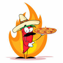 Sombrero Chile Chilli Pepper Holds Up Pizza Cut Out