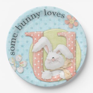 Some Bunny Loves YOU Paper Plate 9 Inch Paper Plate