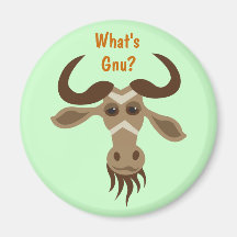 Some Gnu Stuff_Gary Gnu_What's Gnu? Fridge Magnet