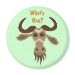 Some Gnu Stuff_Gary Gnu_What's Gnu? Fridge Magnet