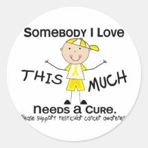 Somebody I Love - Testicular Cancer (Boy) Round Sticker