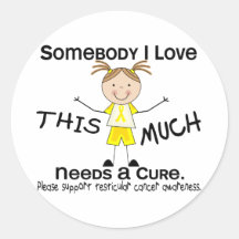 Somebody I Love - Testicular Cancer (Girl) Round Sticker