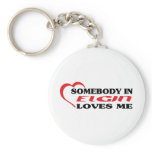 Somebody in Elgin loves me t shirt keychains