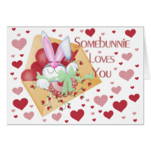 Somebunnie Loves You Valentine Greeting Card