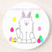 Somebunny Loves Me Samoyed Coaster coasters