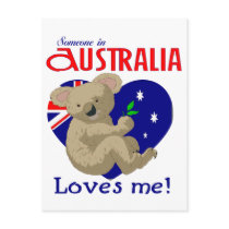 Someone in Australia Loves Me  Koala Postcard