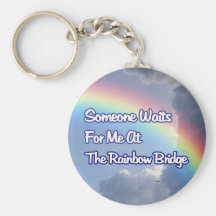 SOMEONE WAITS FOR ME AT THE RAINBOW BRIDGE DOG CAT KEYCHAIN