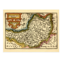 "Somersetshire" Somerset County Map Post Cards