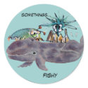 Somethings Fishy Cartoon Whale Friends Stickers