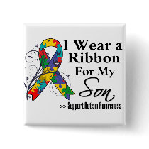 Son - Autism Ribbon Pinback Button