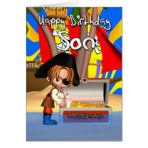 Son Birthday Card Pirate Treasure