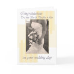 Son & Daughter in Law Wedding day cream congratula cards