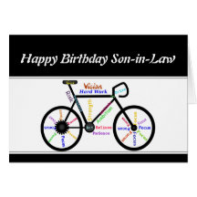 Son-in-Law Birthday Motivational Bike Bicycle Cards