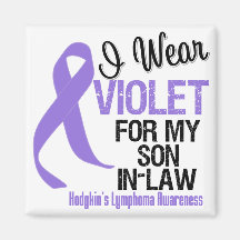 Son-in-Law Violet Ribbon Hodgkins Lymphoma Refrigerator Magnet