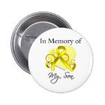 Son - In Memory of Military Tribute Pinback Buttons