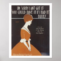 Song Got the Blues Vintage Music Art Poster