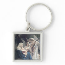 Song of the angels antique painting baby religion key chain