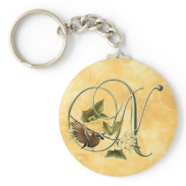 Songbird Initial N Keychain