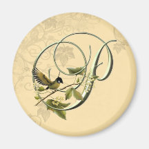 Songbird Initial P Refrigerator Magnet