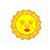 sonne gesicht sun face postkarte