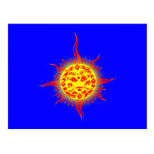 Sonne Gesicht sun face Postkarte