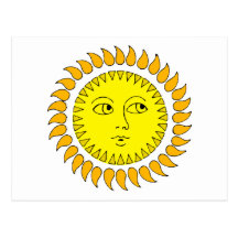 sonne gesicht sun face postkarte