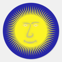 sonne gesicht sun face runde aufkleber